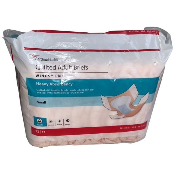 Vintage Adult Brief Diapers Tabs Wings Size Small 12 Count Quilted - Picture 2 of 9